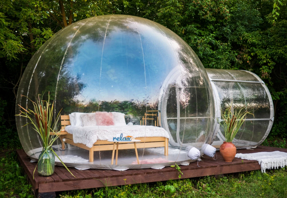 camping tent with transparent roof