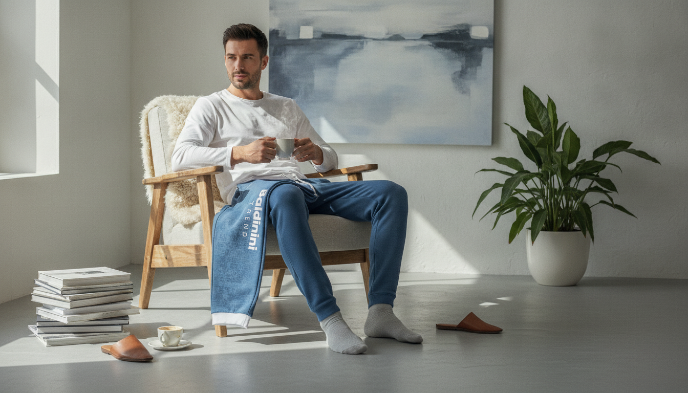 Baldinini Trend Blue Fleece Pants: Elevated Comfort