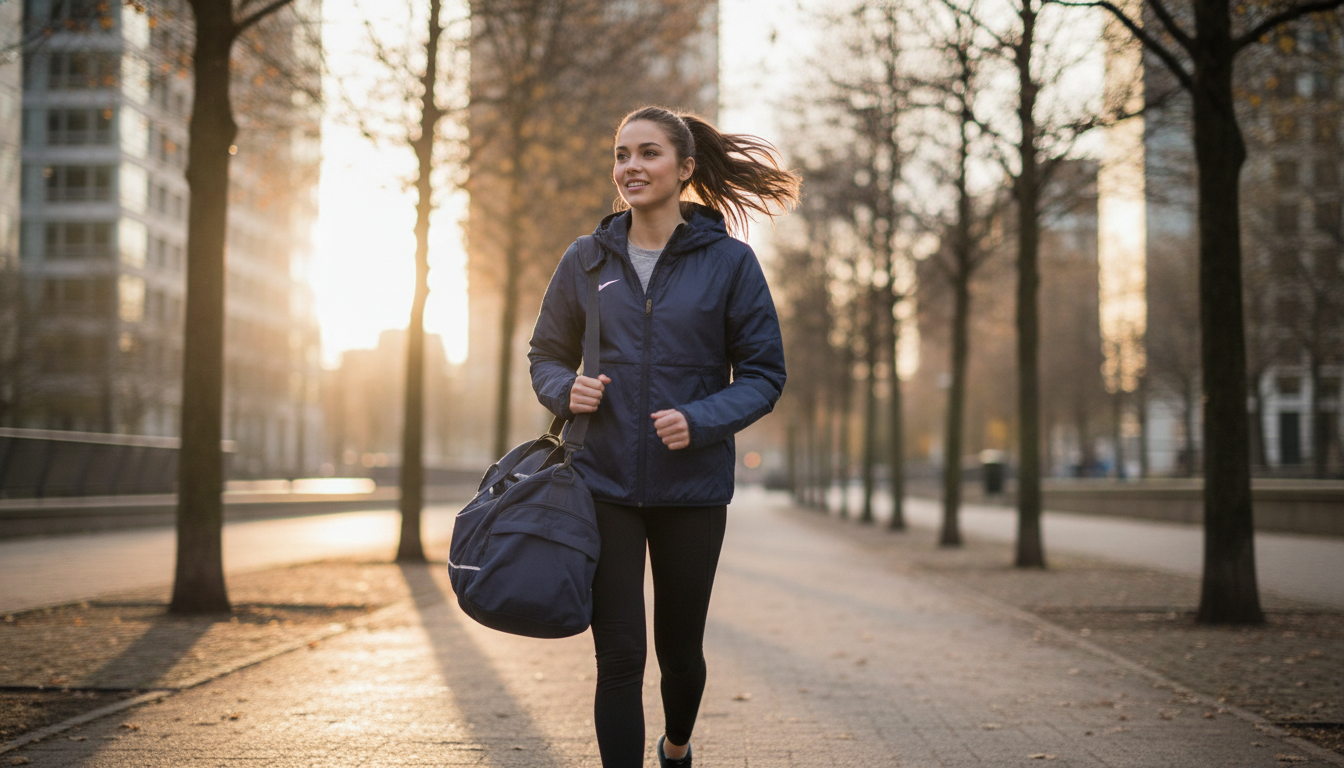 Nike Women’s Hooded Jacket in Blue: Gym-to-City Layer