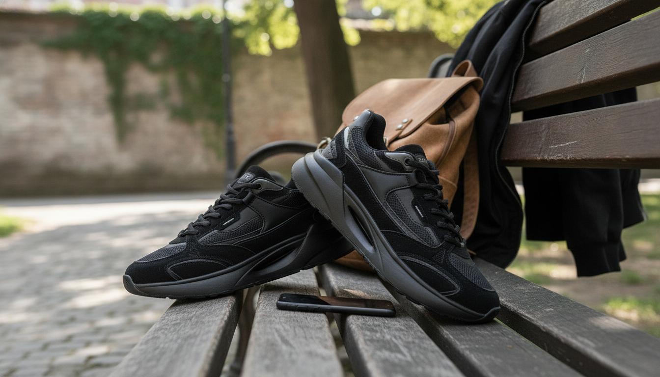 D.a.t.e. Men’s Black Textile Shoes: Smart Casual Comfort