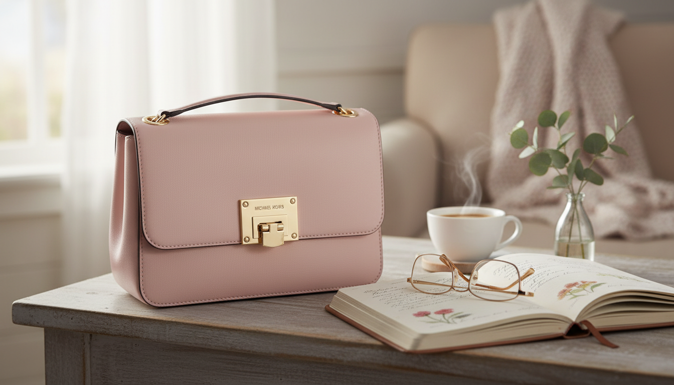 Michael Kors Pink Leather Handbag: Adjustable Strap