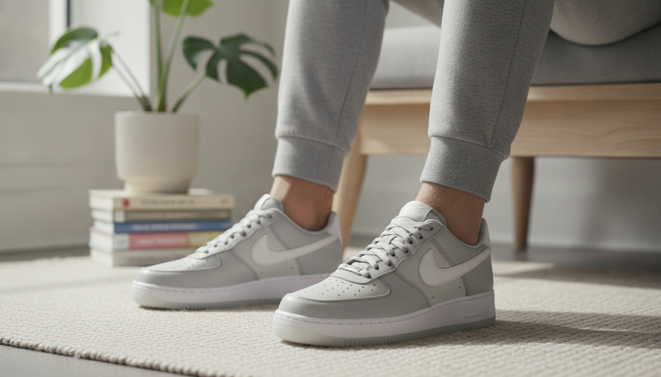 Nike Men’s Grey Slip-On Sneakers With Laces: Comfy Fit