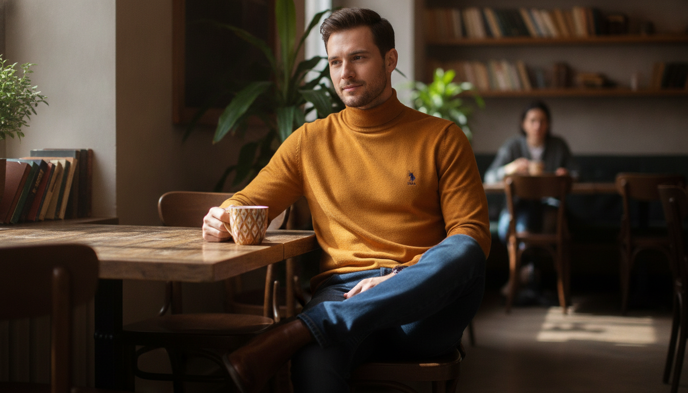 Men’s Orange Turtleneck by U.S. Polo Assn.: Styling Guide